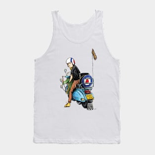 Retro Scooter, Classic Scooter, Scooterist, Scootering, Scooter Rider, Mod Art Tank Top